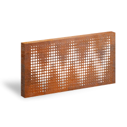 3D_Designový plotový panel Corten s perforací GRAF 006 Bubliny – 1900×900 mm